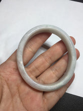 Load image into Gallery viewer, 53mm 100% natural light green purple white oval jadeite jade bangle BF128