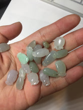Load image into Gallery viewer, 100% natural type An icy watery light purple green white blessed melon 福瓜) Jadeite Jade pendant group BP58