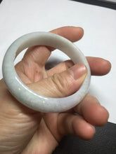 Load image into Gallery viewer, 53mm 100% natural light green purple white oval jadeite jade bangle BF128