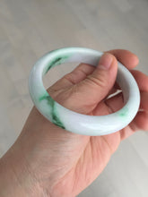Load image into Gallery viewer, 56.5mm certified Type A 100% Natural sunny green/purple/white(白底青) Jadeite Jade bangle BF141-4072