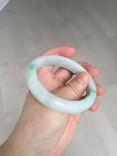 Load image into Gallery viewer, Shopify only. 55.7mm certified 100% natural icy watery light white/sunny green jadeite jade bangle BN73-9363