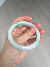 Load image into Gallery viewer, Shopify only. 55.7mm certified 100% natural icy watery light white/sunny green jadeite jade bangle BN73-9363