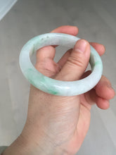 Load image into Gallery viewer, Shopify only. 55.7mm certified 100% natural icy watery light white/sunny green jadeite jade bangle BN73-9363