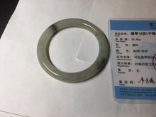 Load image into Gallery viewer, 54.2mm certified 100% natural type A certified light green with floating seaweed round cut jadeite jade bangle BM62-6610