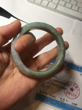 Load image into Gallery viewer, 55.3mm certified 100% natural type A green/yellow/gray jadeite jade bangle AU54-0245
