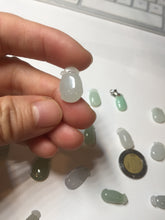 Load image into Gallery viewer, 100% natural type An icy watery light purple green white blessed melon 福瓜) Jadeite Jade pendant group BP58
