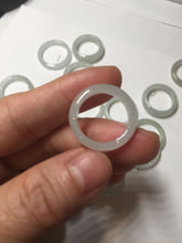 Load image into Gallery viewer, 100% natural type A icy watery light green/white jadeite jade band ring group R116