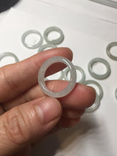 Load image into Gallery viewer, 100% natural type A icy watery light green/white jadeite jade band ring group R116