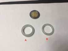 Load image into Gallery viewer, 100% natural type A icy watery light green/white jadeite jade band ring group R116