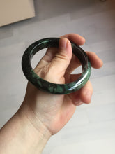 Load image into Gallery viewer, 58.5mm Certified 100% natural Type A dark green/black jadeite bangle PD30-9770