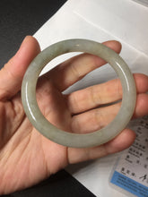 Load image into Gallery viewer, 53.3mm certified 100% natural Type A light green yellow with floating seaweed round cut jadeite jade bangle BM63-6612