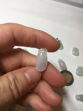 Load image into Gallery viewer, 100% natural type An icy watery light purple green white blessed melon 福瓜) Jadeite Jade pendant group BP58