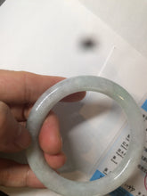 Load image into Gallery viewer, 54mm Certified type A 100% Natural white/light green round cut Jadeite bangle W98-6505