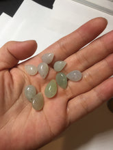 Load image into Gallery viewer, 100% natural icy watery green white type A jadeite jade small water drop pendant necklace group BP59