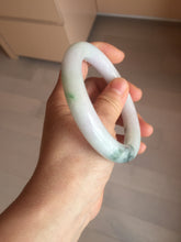 Load image into Gallery viewer, 60mm certified 100% natural light green/white/purple chubby round cut jadeite jade bangle BS40-8569