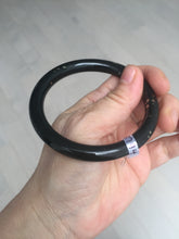 Load image into Gallery viewer, 58.5mm 100% Natural dark green/black meteorite Stellar Night sky round cut nephrite bangle HF105-8794