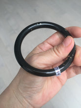 Load image into Gallery viewer, 58.5mm 100% Natural dark green/black meteorite Stellar Night sky round cut nephrite bangle HF105-8794