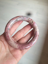 Load image into Gallery viewer, 56mm 100% natural chubby pink rose stone (Rhodonite) round cut bangle XY70