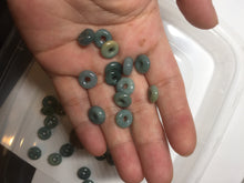 Load image into Gallery viewer, 9.8-10mm 100% natural type A blue/green/yellow/gray Guatemala Jadeite Jade small safe and sound donuts button pendant group BP61 (add-on items)