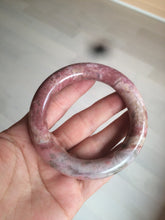 Load image into Gallery viewer, 56mm 100% natural chubby pink rose stone (Rhodonite) round cut bangle XY70