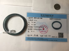 Load image into Gallery viewer, 55.5mm Certified Type A 100% Natural deep sea green/blue/gray/white Guatemala Jadeite bangle PC35-8521