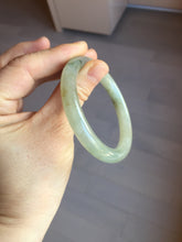Load image into Gallery viewer, 51.5mm certified 100% natural Type A light green yellow with floating seaweed round cut jadeite jade bangle BM64-6613