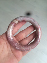 Load image into Gallery viewer, 56mm 100% natural chubby pink rose stone (Rhodonite) round cut bangle XY70