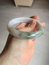 Load image into Gallery viewer, 57.5mm certified Type A 100% Natural dark green purple yellow brown white(FU LU SHOU) Jadeite Jade bangle Y159-3003