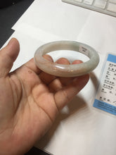 Load image into Gallery viewer, 55mm Certified Type A 100% Natural light green white red Jadeite bangle PB197-6665