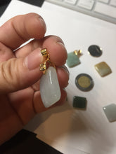 Load image into Gallery viewer, 100% Natural type A  light green/yellow square or rectangle Jadeite Jade safe and sound pendant group BP62