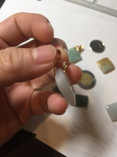 Load image into Gallery viewer, 100% Natural type A  light green/yellow square or rectangle Jadeite Jade safe and sound pendant group BP62