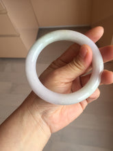 Load image into Gallery viewer, 60.5mm certified 100% natural light green/white/purple chubby round cut jadeite jade bangle BS39-8572