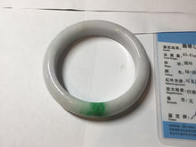 Load image into Gallery viewer, 56.5mm certified Type A 100% Natural sunny green/purple/white(白底青) Jadeite Jade bangle BF139-4075