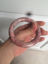 Load image into Gallery viewer, 56mm 100% natural chubby pink rose stone (Rhodonite) round cut bangle XY70