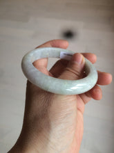 Load image into Gallery viewer, 55.5mm Certified type A 100% Natural light green/purple Jadeite bangle AZ89-1624