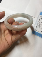 Load image into Gallery viewer, 55mm Certified Type A 100% Natural light green white red Jadeite bangle PB197-6665