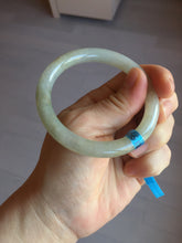 Load image into Gallery viewer, 53.3mm certified 100% natural Type A light green yellow with floating seaweed round cut jadeite jade bangle BM63-6612