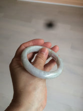 Load image into Gallery viewer, 55.5mm Certified type A 100% Natural light green/purple Jadeite bangle AZ89-1624