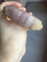 Load image into Gallery viewer, 55mm 100% natural pink yellow carved Peony and money jars Quartzite (Shetaicui jade) bangle SY103