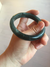 Load image into Gallery viewer, 59mm Certified Type A 100% Natural dark green/light blue/gray/black Guatemala Jadeite bangle AQ88-6412