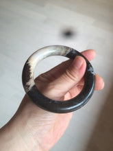 Load image into Gallery viewer, 53.4mm 100% natural chubby pink/black/brown rose stone (Rhodonite) round cut bangle XY69