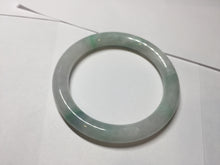 Load image into Gallery viewer, 55mm Certified type A 100% Natural sunny green/white round cut Jadeite bangle BN76