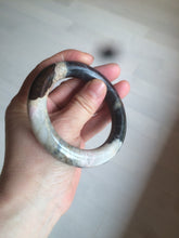 Load image into Gallery viewer, 53.4mm 100% natural chubby pink/black/brown rose stone (Rhodonite) round cut bangle XY69