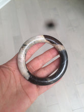 Load image into Gallery viewer, 53.4mm 100% natural chubby pink/black/brown rose stone (Rhodonite) round cut bangle XY69