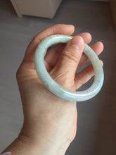 Load image into Gallery viewer, 54.5mm certified 100% natural Type A light green/yellow round cut jadeite jade bangle BS15-9560