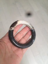 Load image into Gallery viewer, 53.4mm 100% natural chubby pink/black/brown rose stone (Rhodonite) round cut bangle XY69