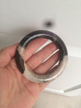 Load image into Gallery viewer, 53.4mm 100% natural chubby pink/black/brown rose stone (Rhodonite) round cut bangle XY69