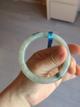 Load image into Gallery viewer, 54.2mm certified 100% natural type A certified light green with floating seaweed round cut jadeite jade bangle BM62-6610