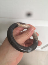 Load image into Gallery viewer, 53.4mm 100% natural chubby pink/black/brown rose stone (Rhodonite) round cut bangle XY69