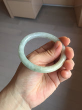 Load image into Gallery viewer, 54.5mm certified 100% natural Type A light green/yellow round cut jadeite jade bangle BS15-9560
